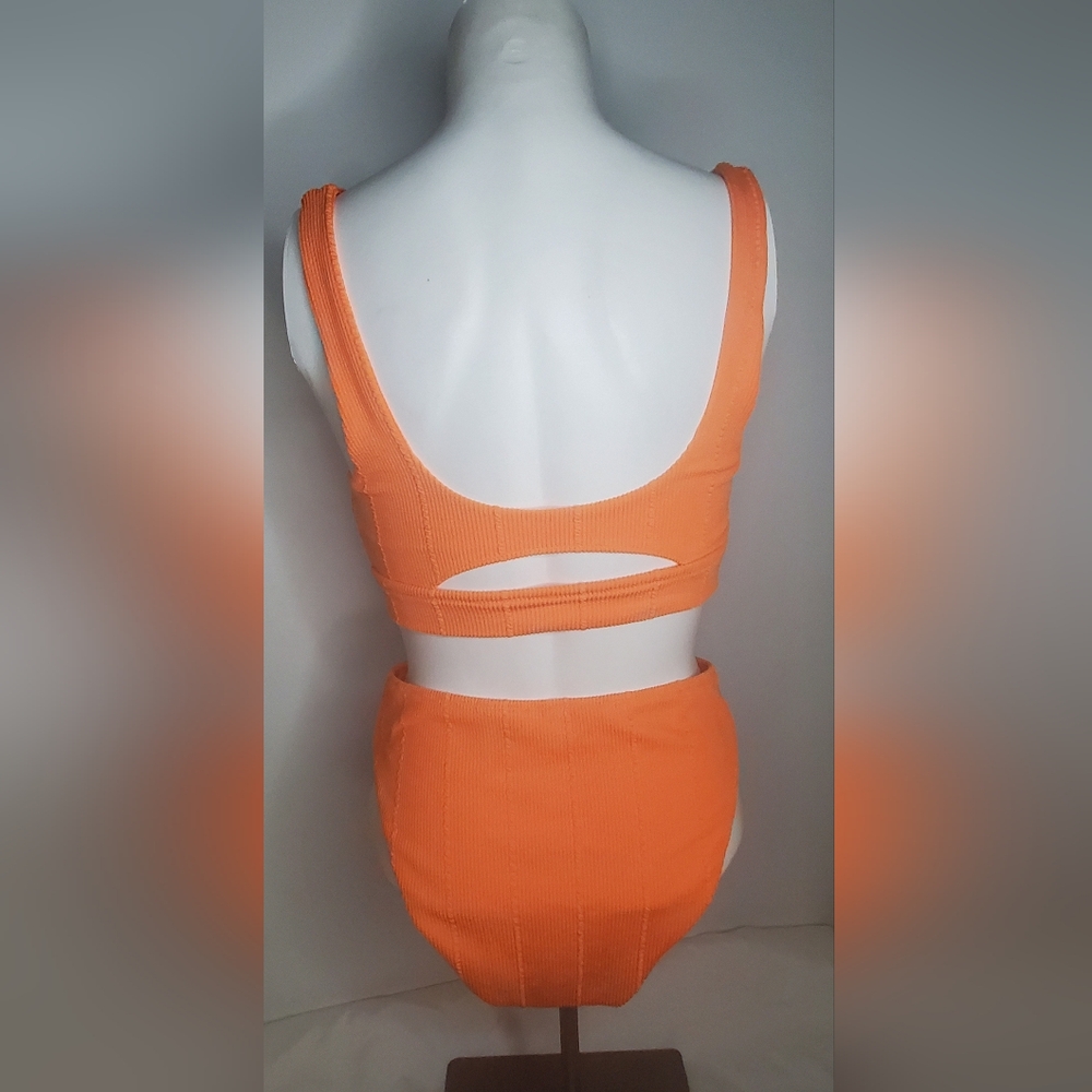 Aerie Size M - 2 Piece Set - High Waisted Orange Bikini - Picture 3 of 8